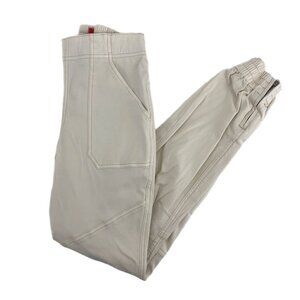 SPANX Cream Mid-Rise Classic Jogger Pants | Size S